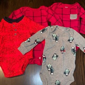 4 piece bundle Carters Longsleeve winter 6 m